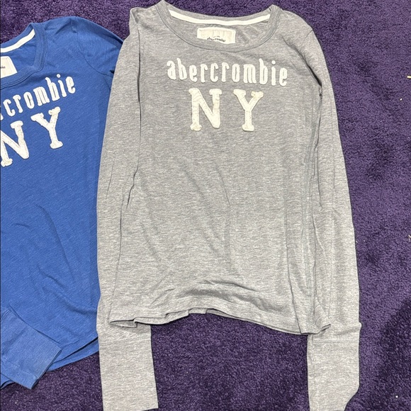 Abercrombie & Fitch Blue and Gray Long Sleeve Tees - Picture 1 of 6